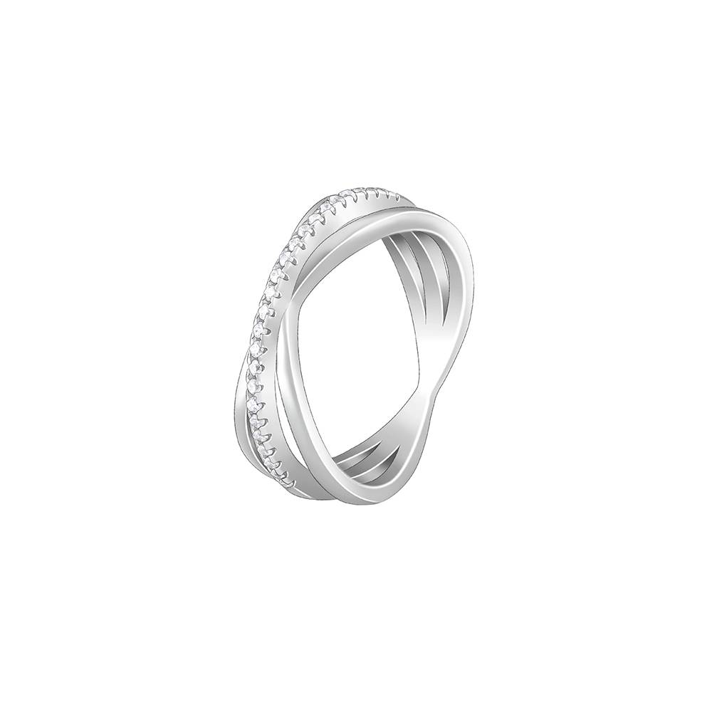 Giva 925 Sterling Silver Triple Interlocked Ring,Fixed Size,Indian - 11 : R01417
