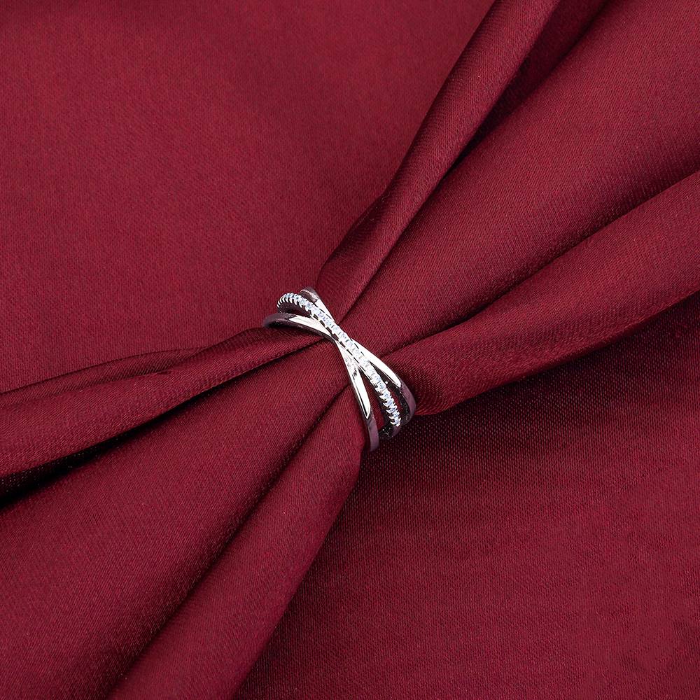 Giva 925 Sterling Silver Triple Interlocked Ring,Fixed Size,Indian - 11 : R01417