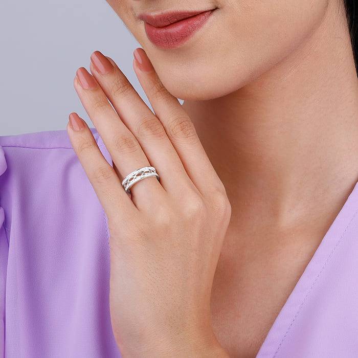 Giva 925 Sterling Silver Jali Ring,Fixed Size,Indian - 12 | Gifts For Women And Girls | Wi : R01421