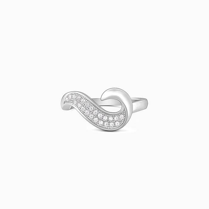 Giva 925 Sterling Silver Great Wave Ring,Fixed Size,Indian - 12| Gifts For Women And Girls : R01431