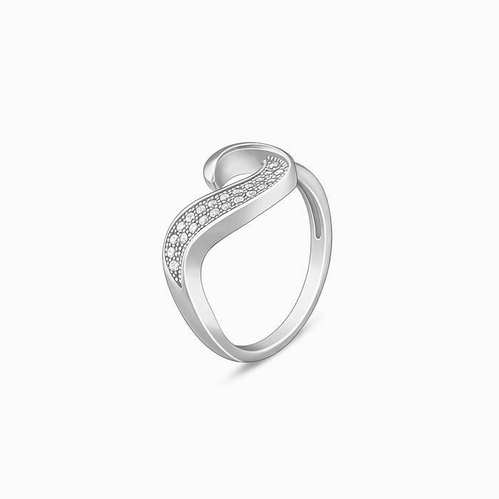 Giva 925 Sterling Silver Great Wave Ring,Fixed Size,Indian - 12| Gifts For Women And Girls : R01431