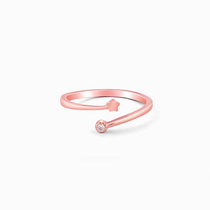 Giva 925 Sterling Silver Rose Gold Starlit Ring, Adjustable | Gifts For Women And Girls |  : R01433