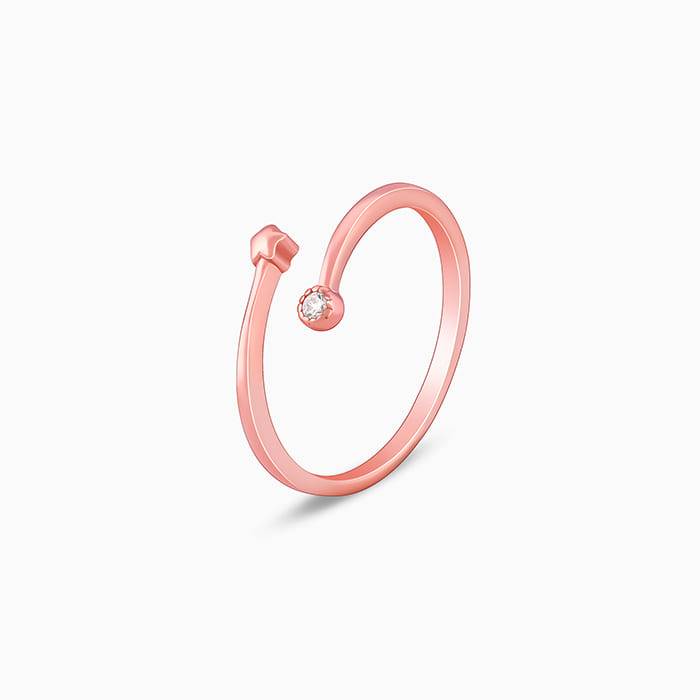 Giva 925 Sterling Silver Rose Gold Starlit Ring, Adjustable | Gifts For Women And Girls |  : R01433