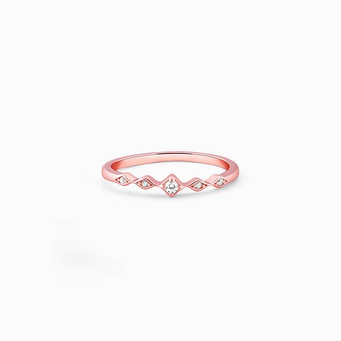 Giva 925 Sterling Silver Rose Gold Flamme Ring,Fixed Size,Indian - 11| Gifts For Women And : R01434