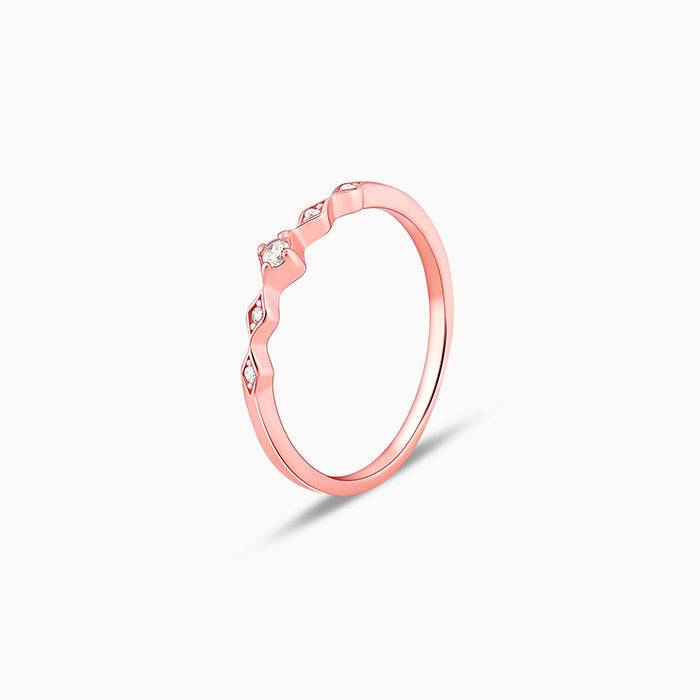 Giva 925 Sterling Silver Rose Gold Flamme Ring,Fixed Size,Indian - 11| Gifts For Women And : R01434
