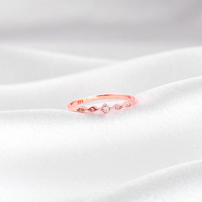 Giva 925 Sterling Silver Rose Gold Flamme Ring,Fixed Size,Indian - 11| Gifts For Women And : R01434