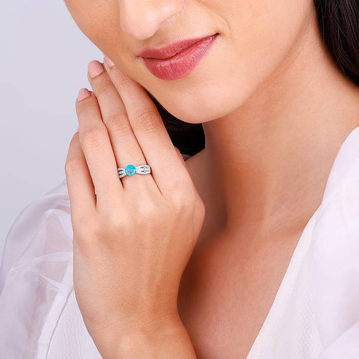 Giva 925 Sterling Silver Naiad Ring,Fixed Size,Indian - 12| Gifts For Women And Girls | Wi : R01438