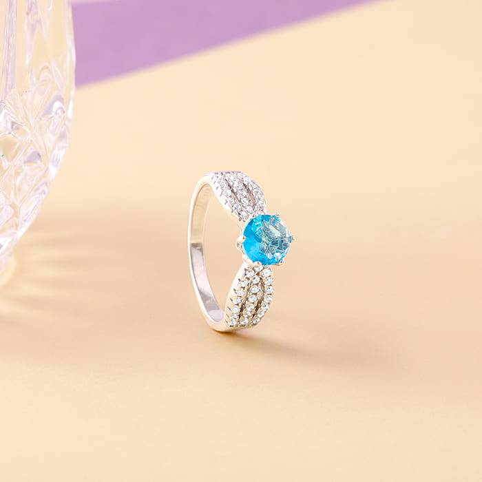 Giva 925 Sterling Silver Naiad Ring,Fixed Size,Indian - 12| Gifts For Women And Girls | Wi : R01438