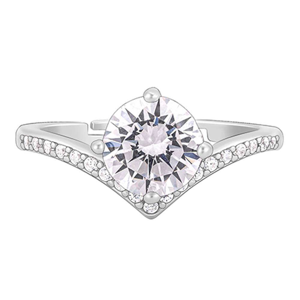 Giva 925 Sterling Silver Princesa Vanki Ring,Fixed Size, Indian - 12|Gift For Valentine | Gift For Girlfriend : R01439