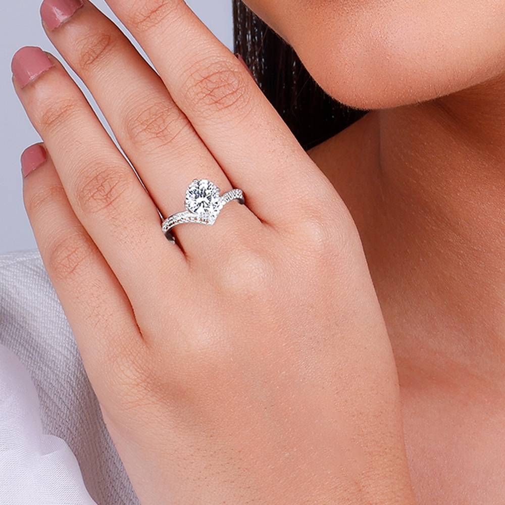Giva 925 Sterling Silver Princesa Vanki Ring,Fixed Size, Indian - 12|Gift For Valentine | Gift For Girlfriend : R01439