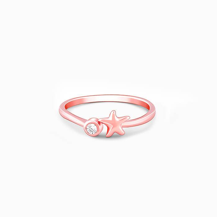 Giva 925 Sterling Silver Rose Gold Starry Dusk Ring, Adjustable | Gifts For Women And Girl : R01446