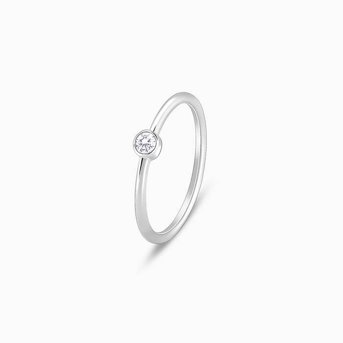Giva 925 Sterling Silver Zircon Queen Of Venus Ring, Fixed Size,Indian - 12, Us - 6| Gifts : R01448