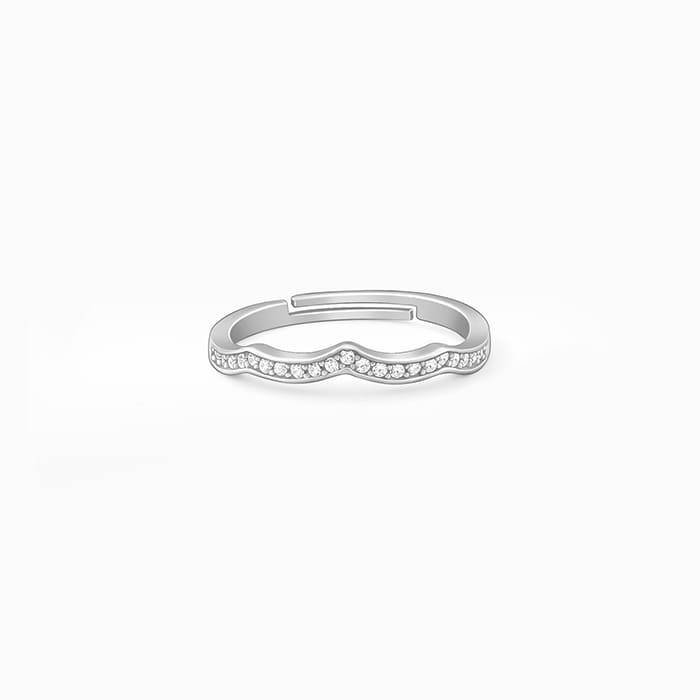 Giva 925 Sterling Silver Curvy Wave Ring, Adjustable | Gifts For Women And Girls | With Ce : R01449