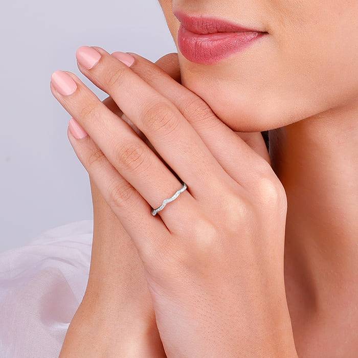 Giva 925 Sterling Silver Curvy Wave Ring, Adjustable | Gifts For Women And Girls | With Ce : R01449