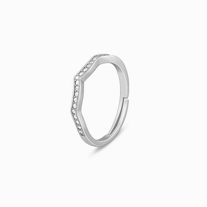 Giva 925 Sterling Silver Curvy Wave Ring, Adjustable | Gifts For Women And Girls | With Ce : R01449