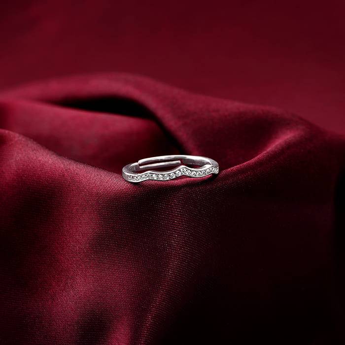 Giva 925 Sterling Silver Curvy Wave Ring, Adjustable | Gifts For Women And Girls | With Ce : R01449