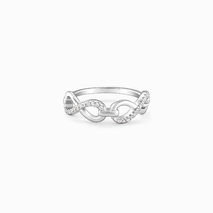 Giva 925 Sterling Silver Twinfinity Ring ,Fixed Size,Indian - 11| Gifts For Women And Girl : R01450