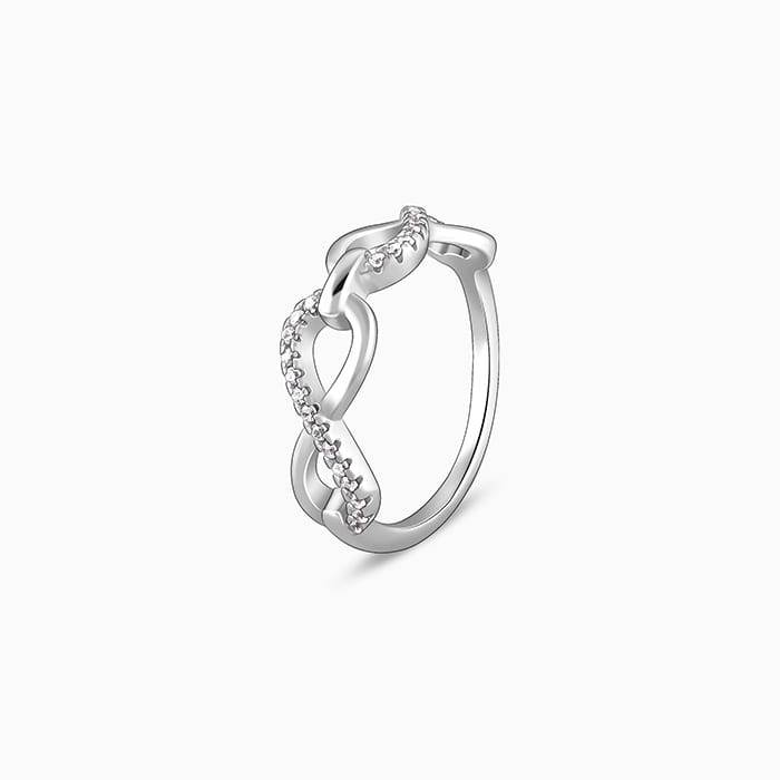 Giva 925 Sterling Silver Twinfinity Ring ,Fixed Size,Indian - 11| Gifts For Women And Girl : R01450