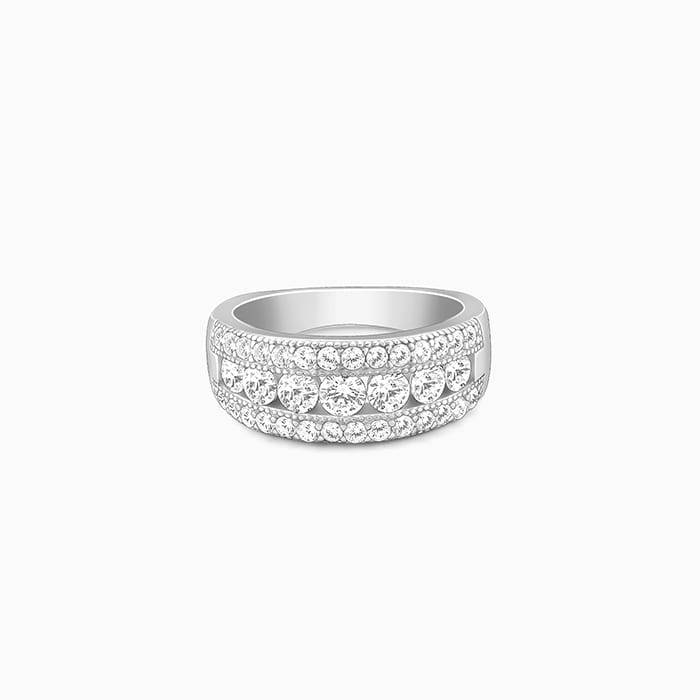 Giva 925 Sterling Silver Trilinear Ring,Fixed Size,Indian - 11 | Gifts For Women And Girls : R01452
