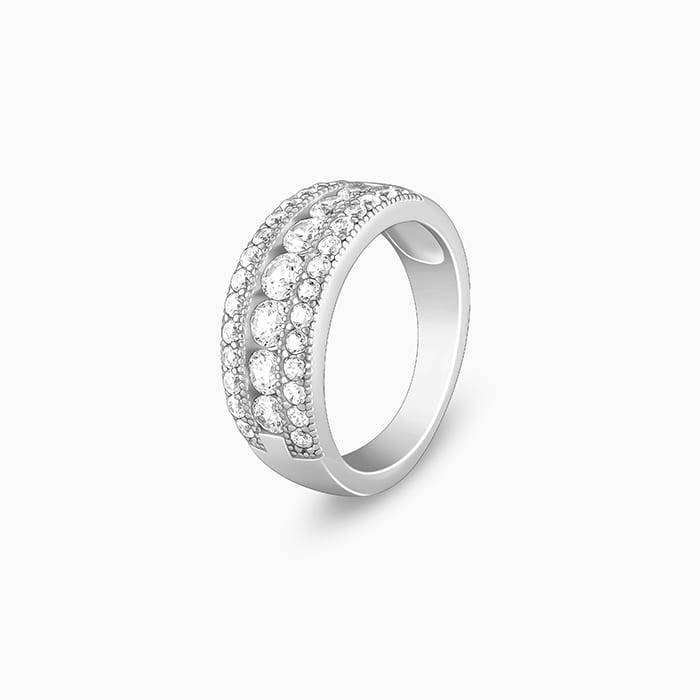 Giva 925 Sterling Silver Trilinear Ring,Fixed Size,Indian - 11 | Gifts For Women And Girls : R01452