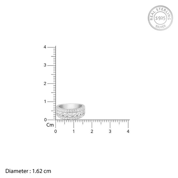 Giva 925 Sterling Silver Trilinear Ring,Fixed Size,Indian - 11 | Gifts For Women And Girls : R01452