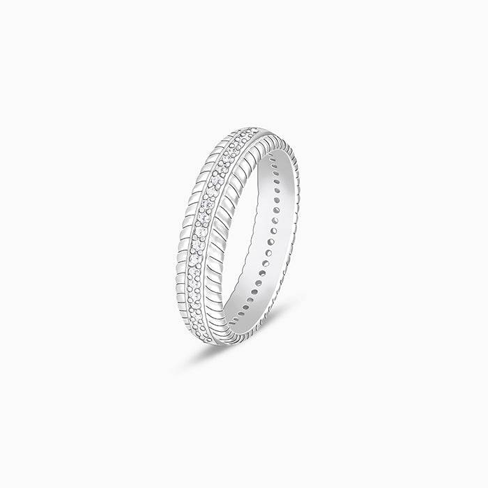 Giva 925 Sterling Silver Zircon Tiered Beauty Ring, Fixed Size,Indian - 12, Us - 6 | Gifts : R01453