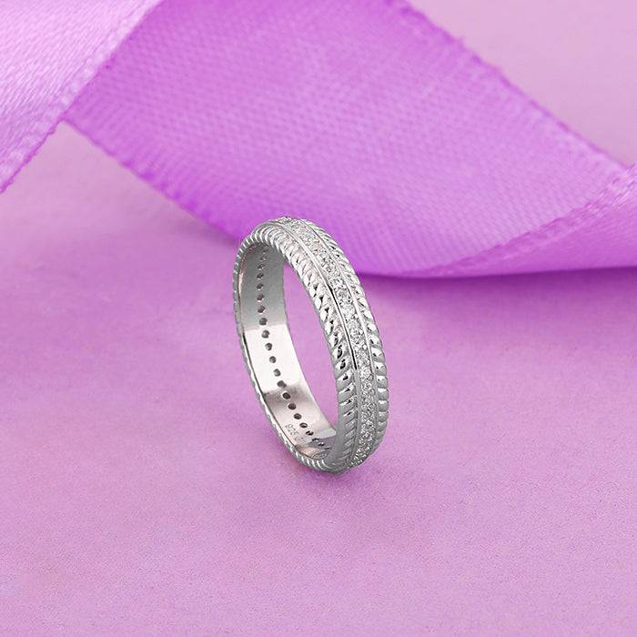 Giva 925 Sterling Silver Zircon Tiered Beauty Ring, Fixed Size,Indian - 12, Us - 6 | Gifts : R01453