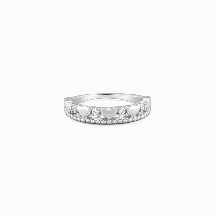 Giva 925 Sterling Silver Parading Hearts Ring,Fixed Size,Indian - 11| Gifts For Women And  : R01456