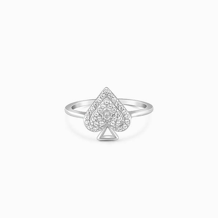 Giva 925 Sterling Silver Spade Ring,Fixed Size,Indian - 11 | Gifts For Women And Girls | W : R01458