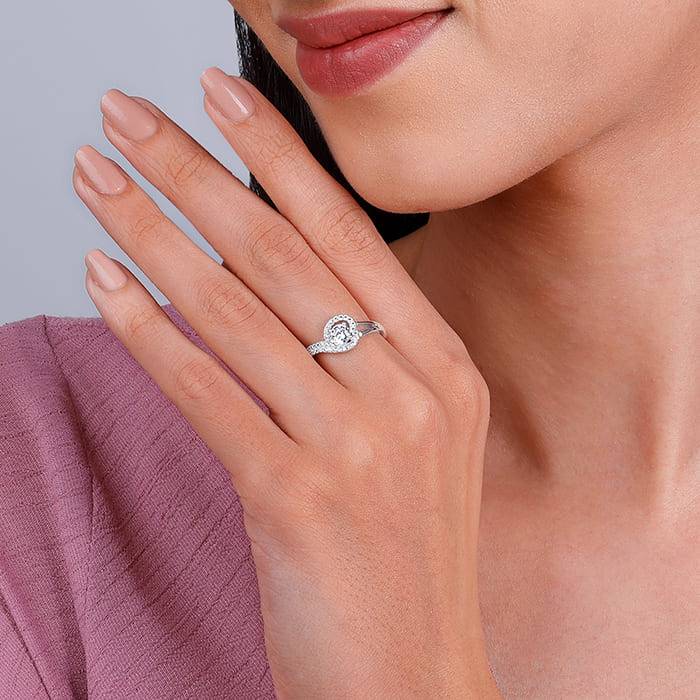 Giva 925 Sterling Silver Sparkly Delights Ring,Fixed Size,Indian - 11 | Gifts For Women An : R01464
