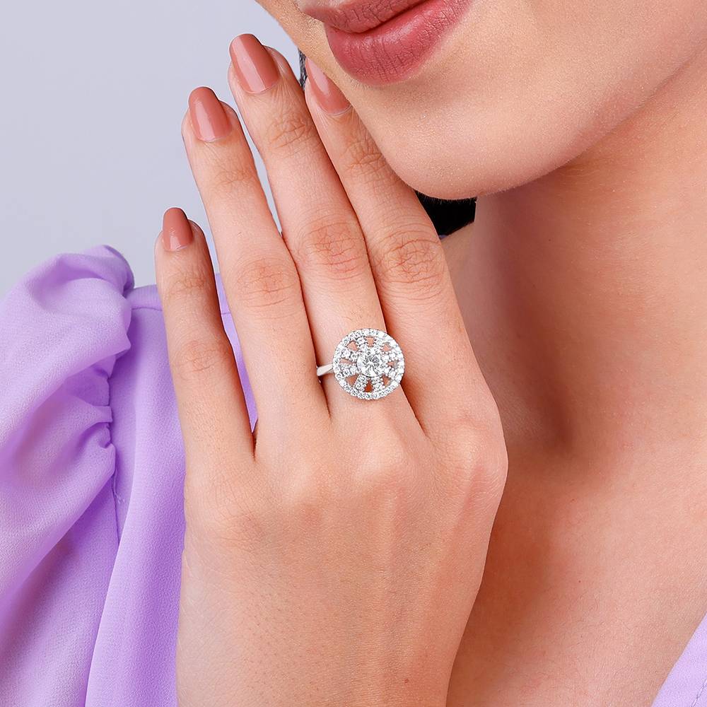 Giva 925 Sterling Silver Bedazzled Ring,Fixed Size,Indian - 11 : R01467