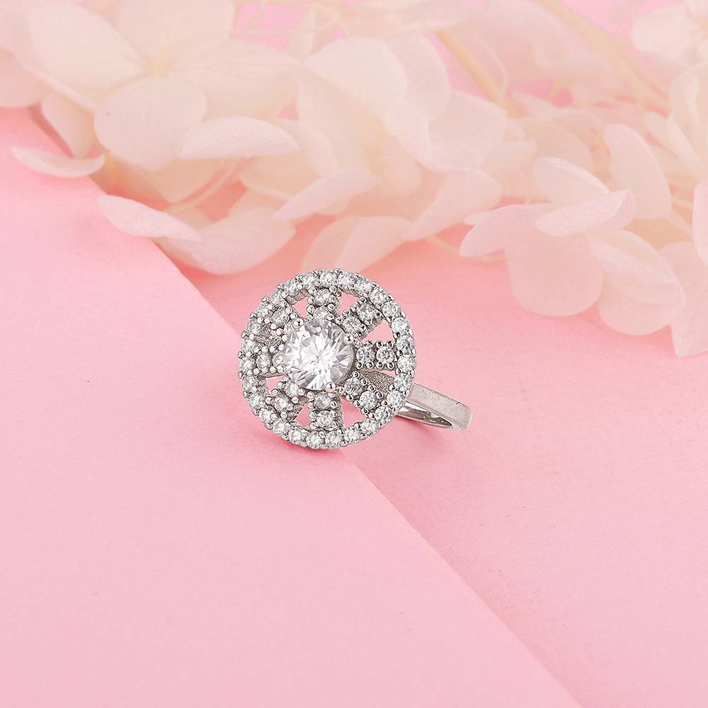 Giva 925 Sterling Silver Bedazzled Ring,Fixed Size,Indian - 11 : R01467