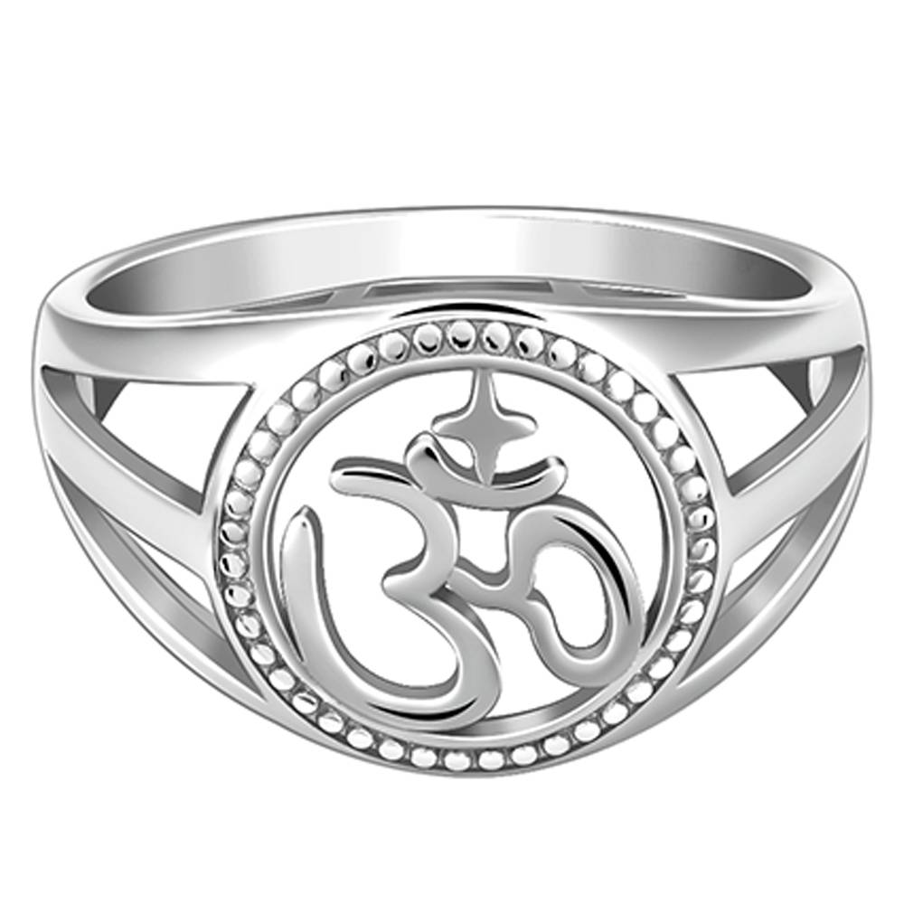Giva 925 Silver Om Vibe Ring For Him Fixed Size Indian - 20 Us - 10 : R01475