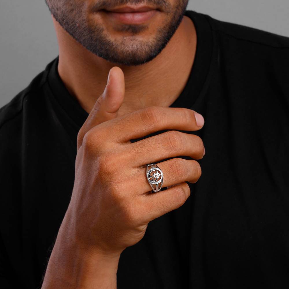 Giva 925 Silver Om Vibe Ring For Him Fixed Size Indian - 20 Us - 10 : R01475
