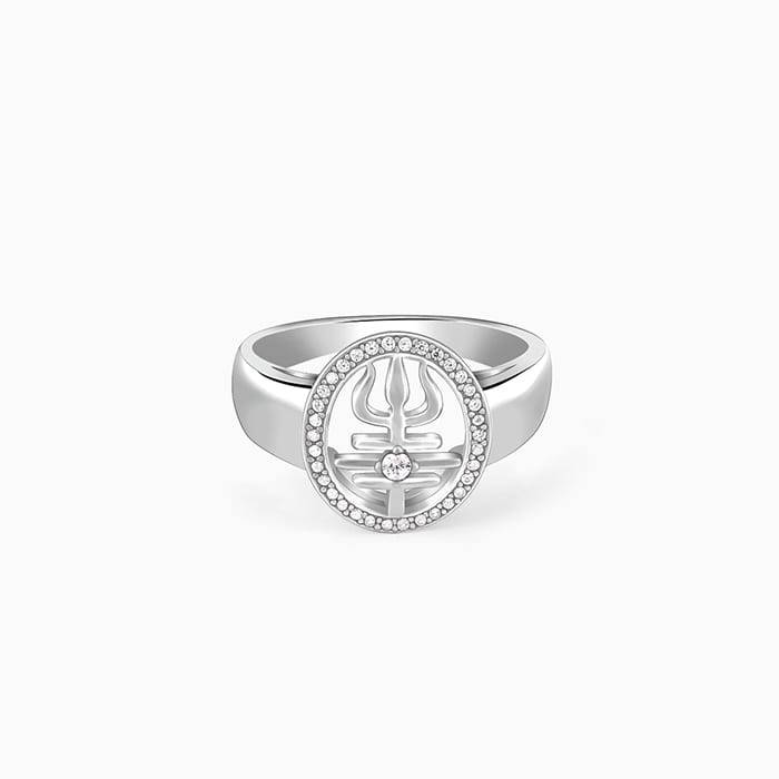 Giva 925 Sterling Silver Trishul Ring For Him,Fixed Size,Indian - 21| Gifts For Men And Bo : R01476