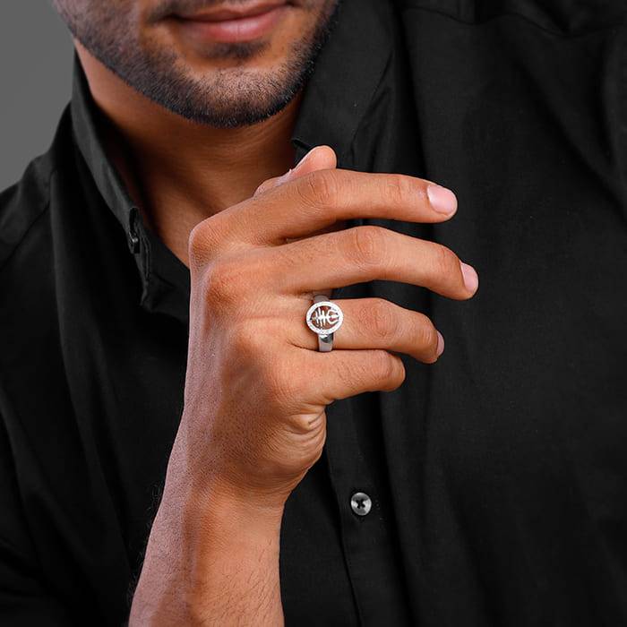 Giva 925 Sterling Silver Trishul Ring For Him,Fixed Size,Indian - 21| Gifts For Men And Bo : R01476