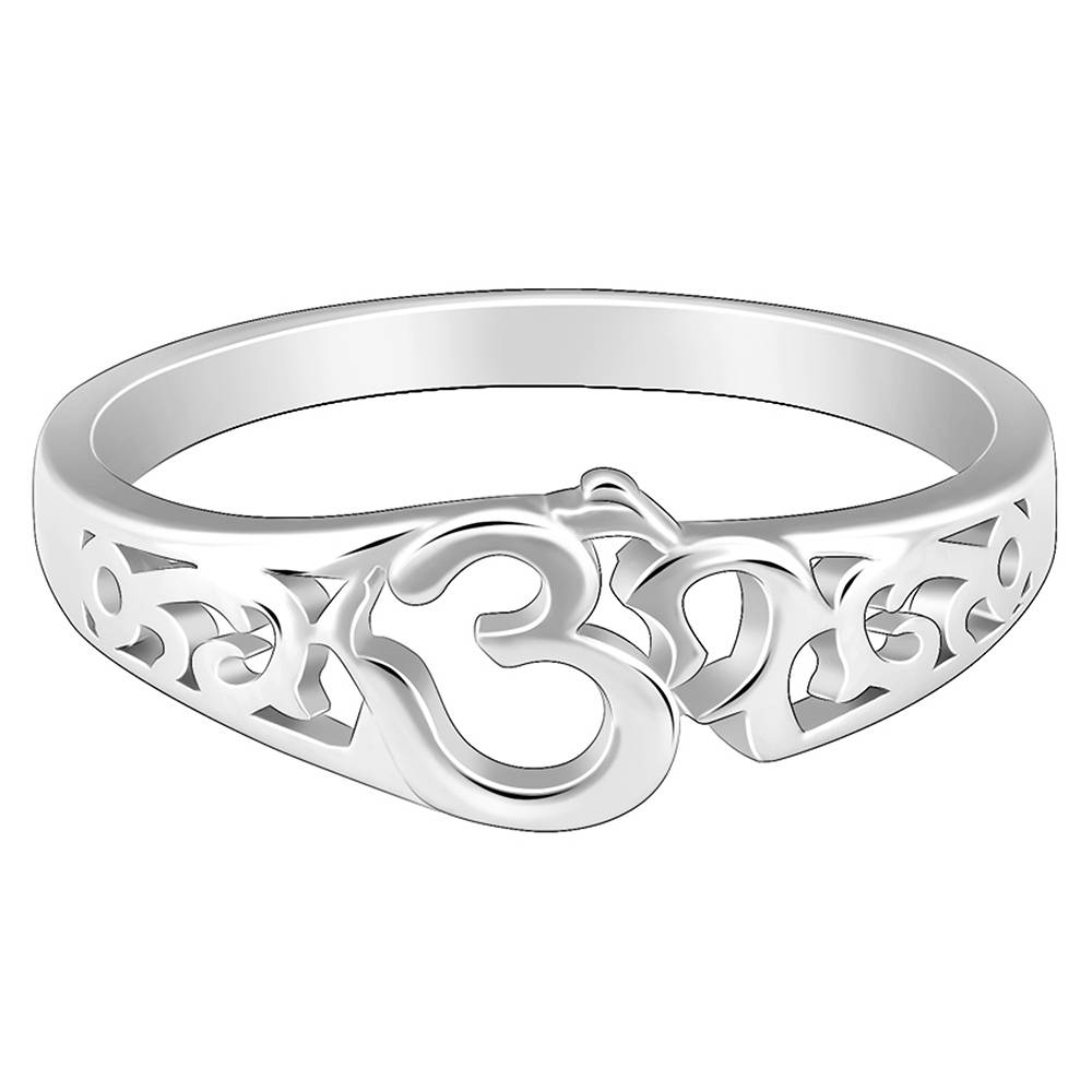 Giva 925 Silver Om Aura Ring For Him Fixed Size Indian - 12 Us - 6 : R01478