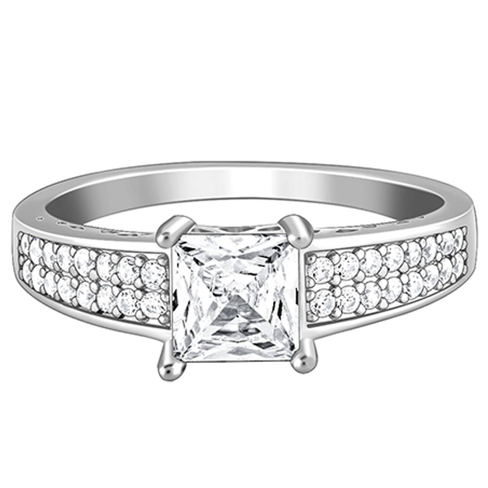 Giva 925 Silver Squared Zirconia Ring For Him Fixed Size Indian - 12 Us - 6 : R01479