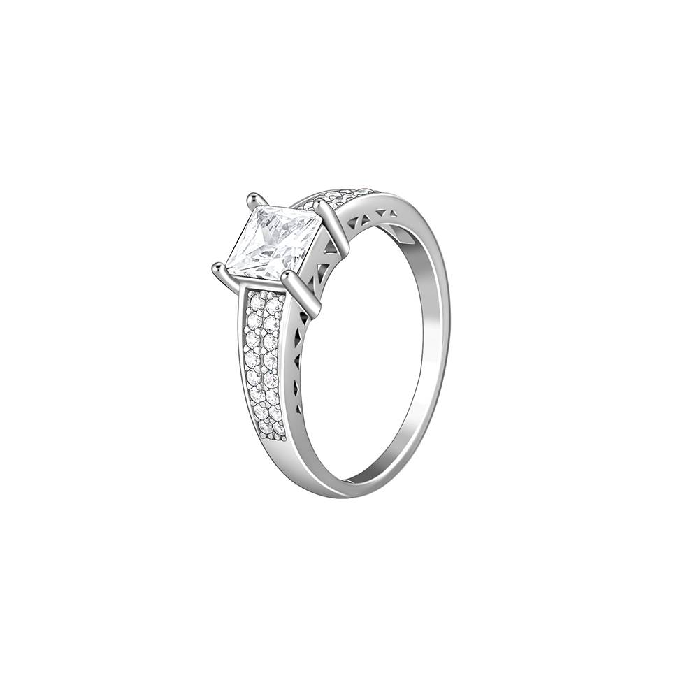 Giva 925 Silver Squared Zirconia Ring For Him Fixed Size Indian - 12 Us - 6 : R01479