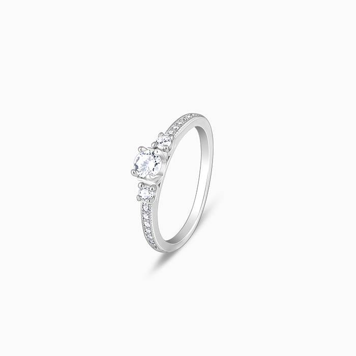 Giva 925 Sterling Silver Trilogy Of Love Ring, Fixed Size, Indian - 12, Us - 6| Gifts For  : R01480