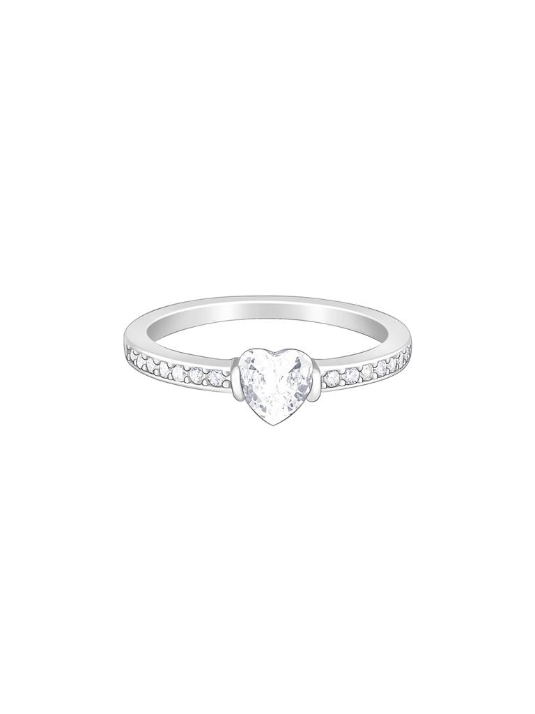 Giva 925 Silver Zircon Heart Set In Shine Ring Fixed Size Indian - 12 Us - 6 : R01481