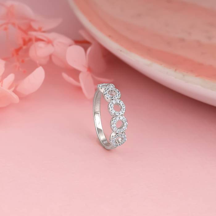 Giva 925 Sterling Silver All Round Ring,Fixed Size,Indian - 11 | Gifts For Women And Girls : R01483
