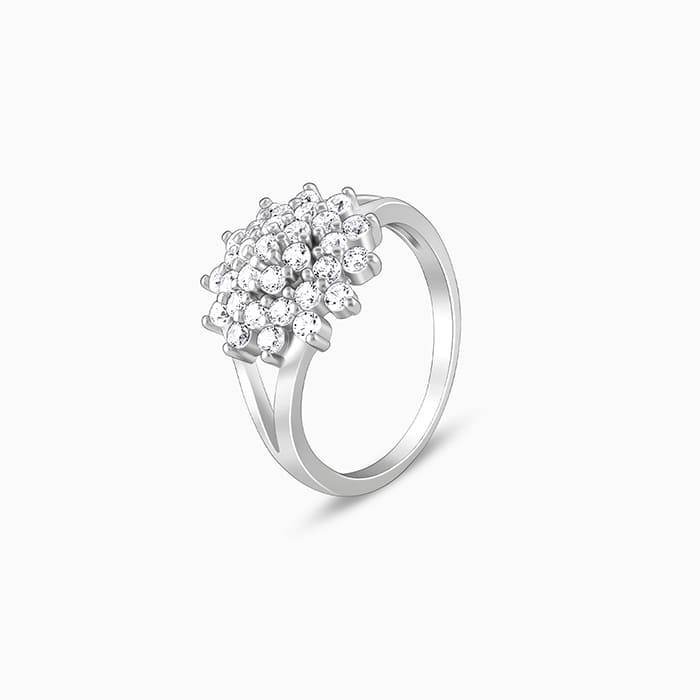 Giva 925 Sterling Silver Shiny Cluster Ring,Fixed Size,Indian - 12 | Gifts For Women And G : R01491