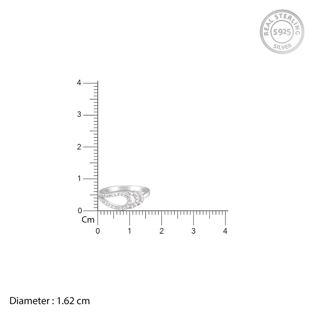 Giva 925 Silver Trailing Loop Ring Fixed Size Indian - 11 : R01494