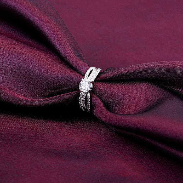 Giva 925 Sterling Silver Zircon Bal Masque Ring, Fixed Size, Indian - 12, Us - 6| Gifts Fo : R01498