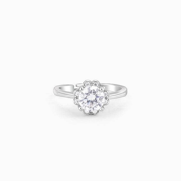 Giva 925 Sterling Silver Zircon Shrine Of Lotus Ring , Adjustable | Gifts For Women And Gi : R01499