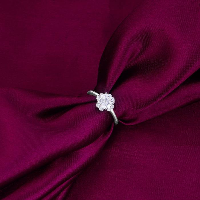 Giva 925 Sterling Silver Zircon Shrine Of Lotus Ring , Adjustable | Gifts For Women And Gi : R01499