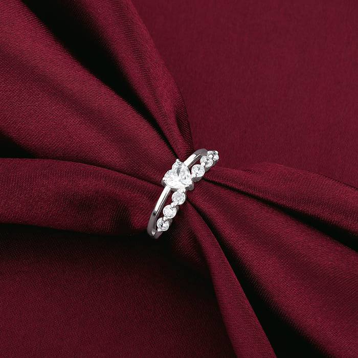 Giva 925 Sterling Silver Heart'S Rhapsody Ring,Fixed Size,Indian - 11| Gifts For Women And : R01500