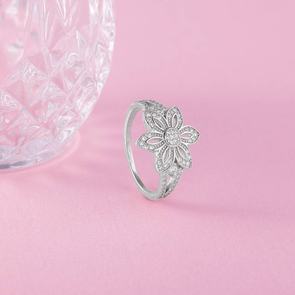 Giva 925 Sterling Silver Flower Of The Field Ring,Fixed Size,Indian - 12 : R01502