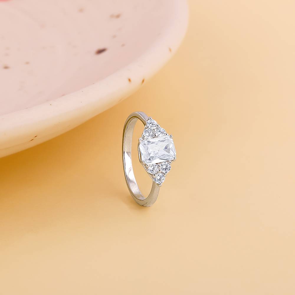 Giva 925 Sterling Silver Baguette Perfection Ring,Fixed Size,Indian - 11 : R01503